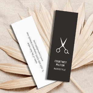 Minimalistische Stylistin aus Schwarz und Weiß Mini Visitenkarte