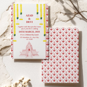 Minimalistische südindische Hochzeit Einladung