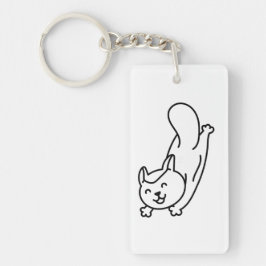 Minimalistische Sugar Glider-Linienkunst Schlüsselanhänger