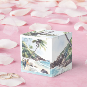 Minimalistische Summer Beach Hochzeit in Urlaubsor Geschenkschachtel