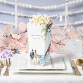 Minimalistische Summer Beach Hochzeit in Urlaubsor Geschenkschachtel