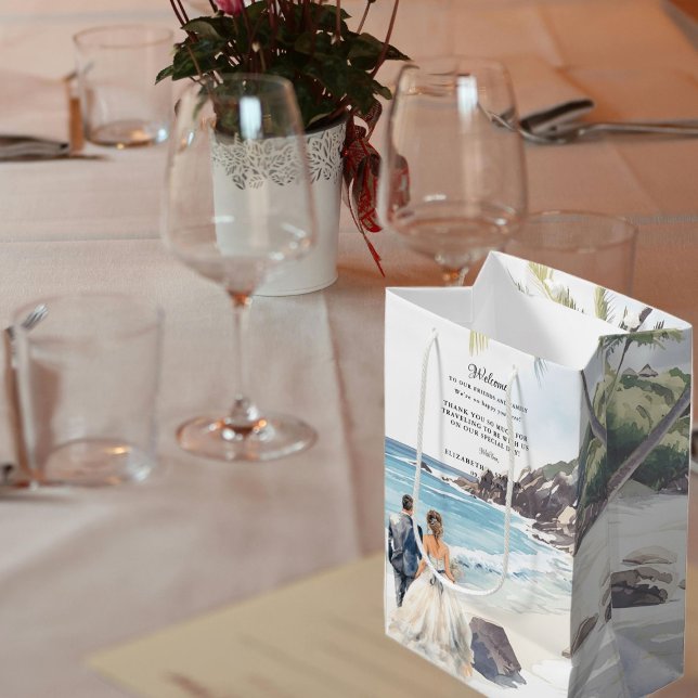 Minimalistische Summer Beach Hochzeit in Urlaubsor Mittlere Geschenktüte (Von Creator hochgeladen)