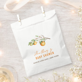 Minimalistische Summer Orange Citrus Baby Dusche Geschenktütchen