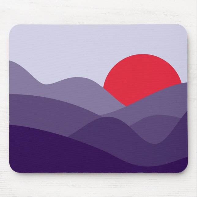 Minimalistische Sun Cyber Traube Lila Mousepad (Vorne)