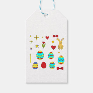 Minimalistische süße Happy Easter Cartoon-Geschenk Geschenkanhänger