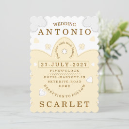 Minimalistische süße Hochzeit Warme und moderne Ä Einladung