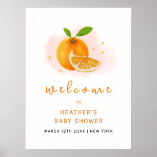 Minimalistische Sweet Orange Citrus Baby Dusche Wi Poster