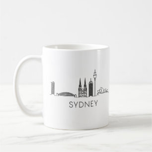 Minimalistische Sydney Skyline Silhouette Kaffee T Kaffeetasse