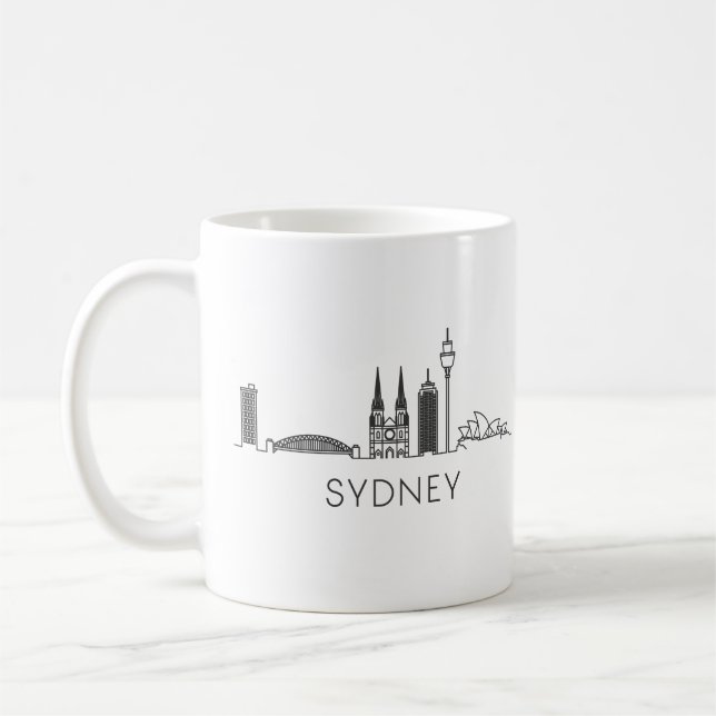Minimalistische Sydney Skyline Silhouette Kaffee T Kaffeetasse (Links)