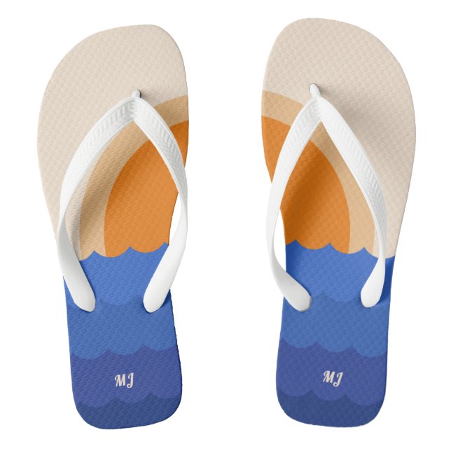 Minimalistische Szene des Sonnenuntergangs im Ozea Flip Flops (Fußbett)