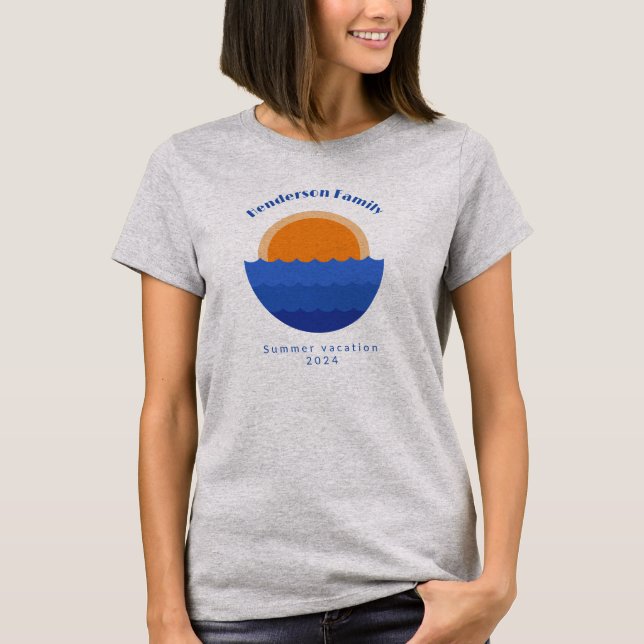 Minimalistische Szene des Sonnenuntergangs im Ozea T-Shirt (Vorderseite)