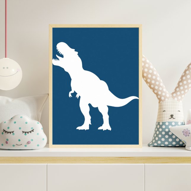 Minimalistische T-Rex-Dinosaurier-Silhouette-Kinde Poster (Von Creator hochgeladen)