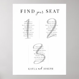 Minimalistische Tabelle 3 Hochzeitstabelle Poster