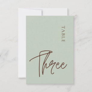 Minimalistische Tabelle Drei Tischnummern