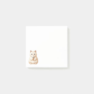 Minimalistische Tan Beige Niedliche Katze mit Eisc Post-it Klebezettel