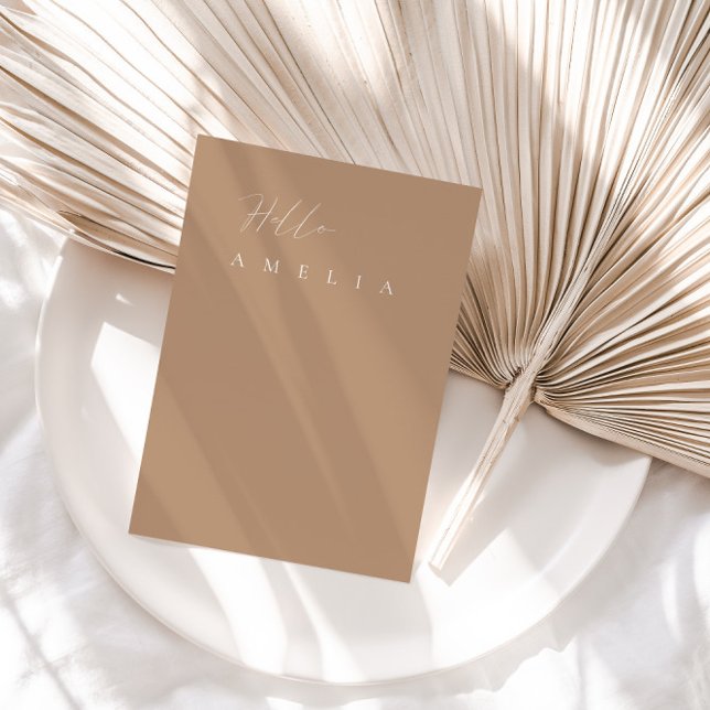 Minimalistische Tan Flat Blank Table Guest-Platzka (Minimalist Tan Flat Blank Table Guest Place Card)