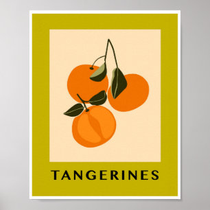 Minimalistische Tangerinen Zitrusfrucht Küchenkuns Poster