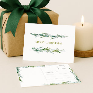 Minimalistische Tannenbaum-Weihnachtskarte Postkarte