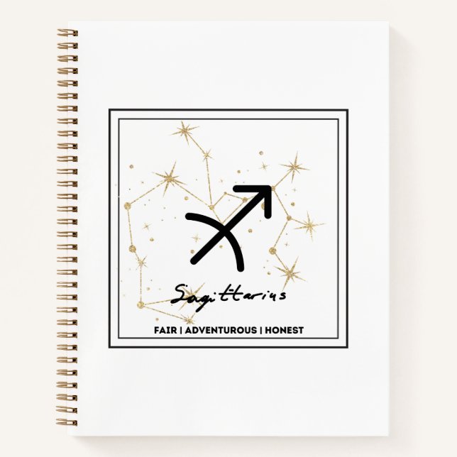 Minimalistische Tasche von Zodiac Sagittarius Notizbuch (Vorderseite)