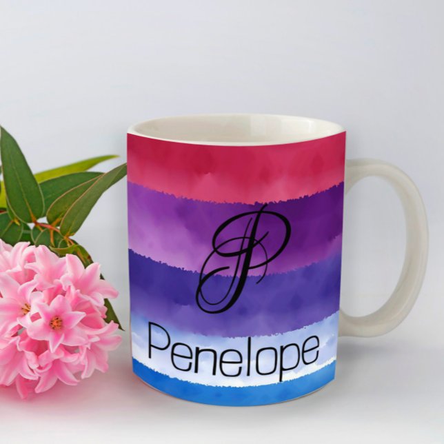 Minimalistische Tasse aus Regenbogen-Monogramm (Von Creator hochgeladen)