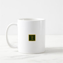 Minimalistische Tasse Classic Gold und Green Monog