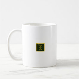 Minimalistische Tasse Classic Gold und Green Monog