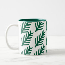 Minimalistische Tasse mit grünem Leaf-Muster - Öko
