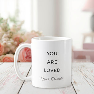 Minimalistische Tasse mit Liebesbekundung