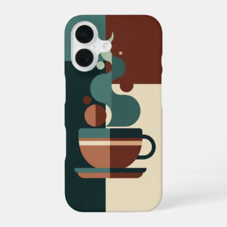 Minimalistische Tasse mit Retro-Dampf iPhone 16 Hülle