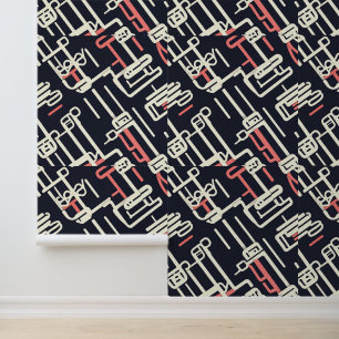 Minimalistische Tech Line Art in Pastel Tones Tapete