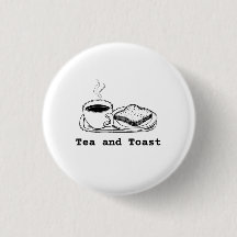 Minimalistische Teekissen- und Toast-Handzeichnung