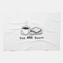 Minimalistische Teekissen- und Toast-Handzeichnung