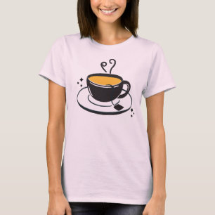 Minimalistische Teetasse mit Dampfwolke - Kunst fü T-Shirt