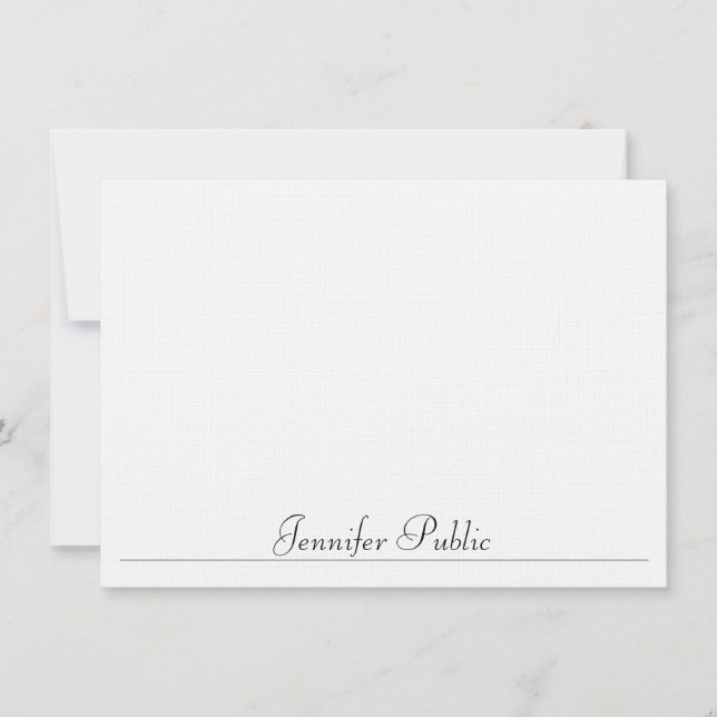 Minimalistische Template Typografie Linen Modern Mitteilungskarte (Vorderseite)