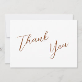 Minimalistische Terra Cotta & White Simple Wedding Dankeskarte