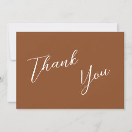 Minimalistische Terra Cotta & White Simple Wedding Dankeskarte