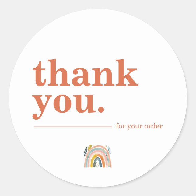 Minimalistische Terracota Geschäftskunde Vielen Da Runder Aufkleber (Vorderseite)