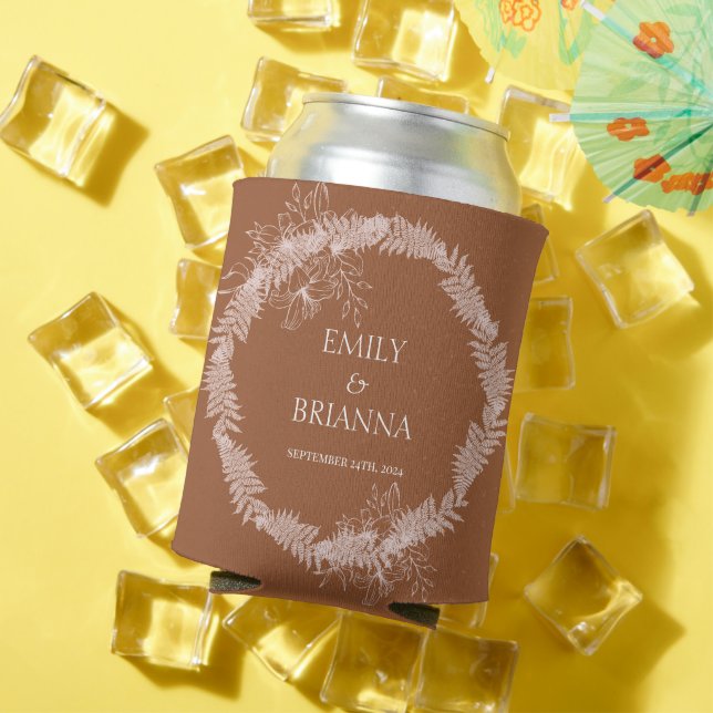 Minimalistische Terracotta boho Burnt Orange Hochz Dosenkühler (In Situ Sommer)