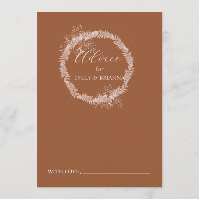 Minimalistische Terracotta boho Burnt Orange Hochz Hinweiskarte (Vorderseite)