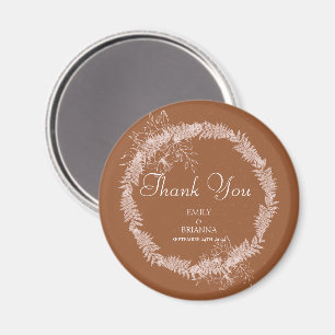 Minimalistische Terracotta boho Burnt Orange Hochz Magnet