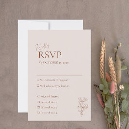 Minimalistische Terracotta Boho Wedding RSVP Card Karte