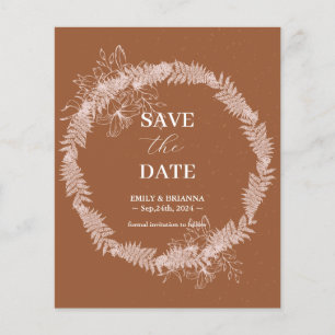 Minimalistische Terracotta Burnt Hochzeit Sichern Flyer