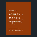 Minimalistische Terracotta-Engagement - Willkommen Poster<br><div class="desc">Minimalistische Terracotta Engagement Party Begrüßung</div>