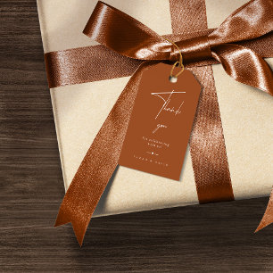 Minimalistische Terracotta Gastgeschenk Hochzeit V Geschenkanhänger