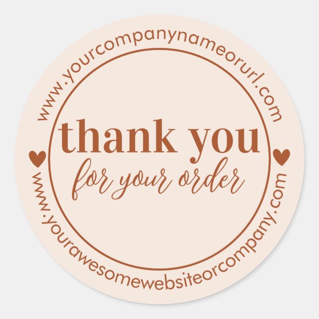 Minimalistische Terracotta Geschäftskunde Vielen D Runder Aufkleber (Vorderseite)