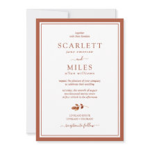 Minimalistische Terracotta-Herbstlaub - Hochzeit a