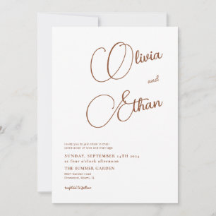 Minimalistische Terracotta Hochzeit Einladung