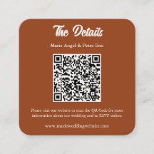 Minimalistische Terracotta-Hochzeits-QR-Code-Hülle