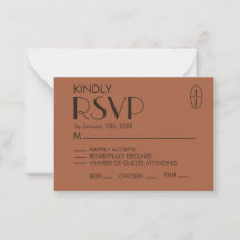 Minimalistische Terracotta-Hochzeits-RSVP-Karte mi