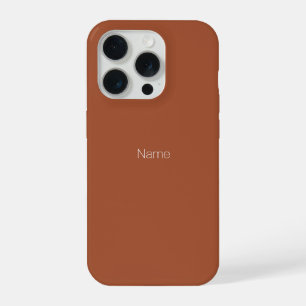 Minimalistische Terracotta-individuelle Name-Monog iPhone 15 Pro Hülle